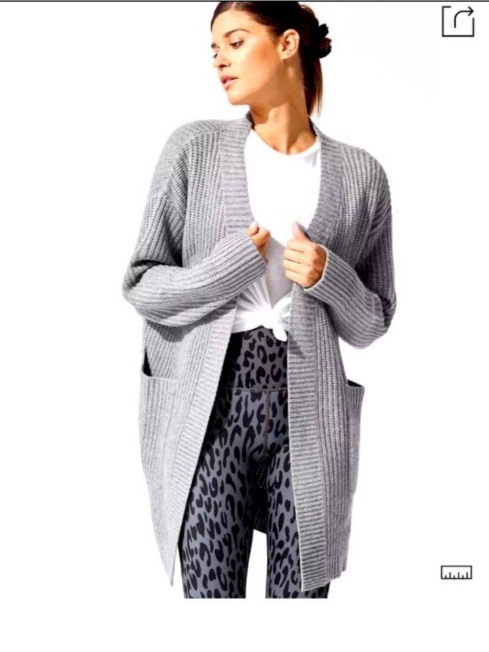 CARBON 38 gray 100% cashmere cardigan sweater cardigan size Small